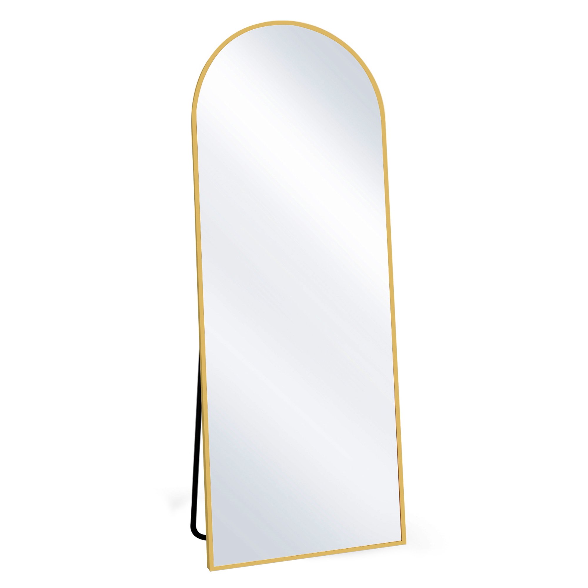 Miroir Pleine Longueur BEAUTYPEAK 60x165 Cm - Incassable Doré - Sur Pied Ou Mur