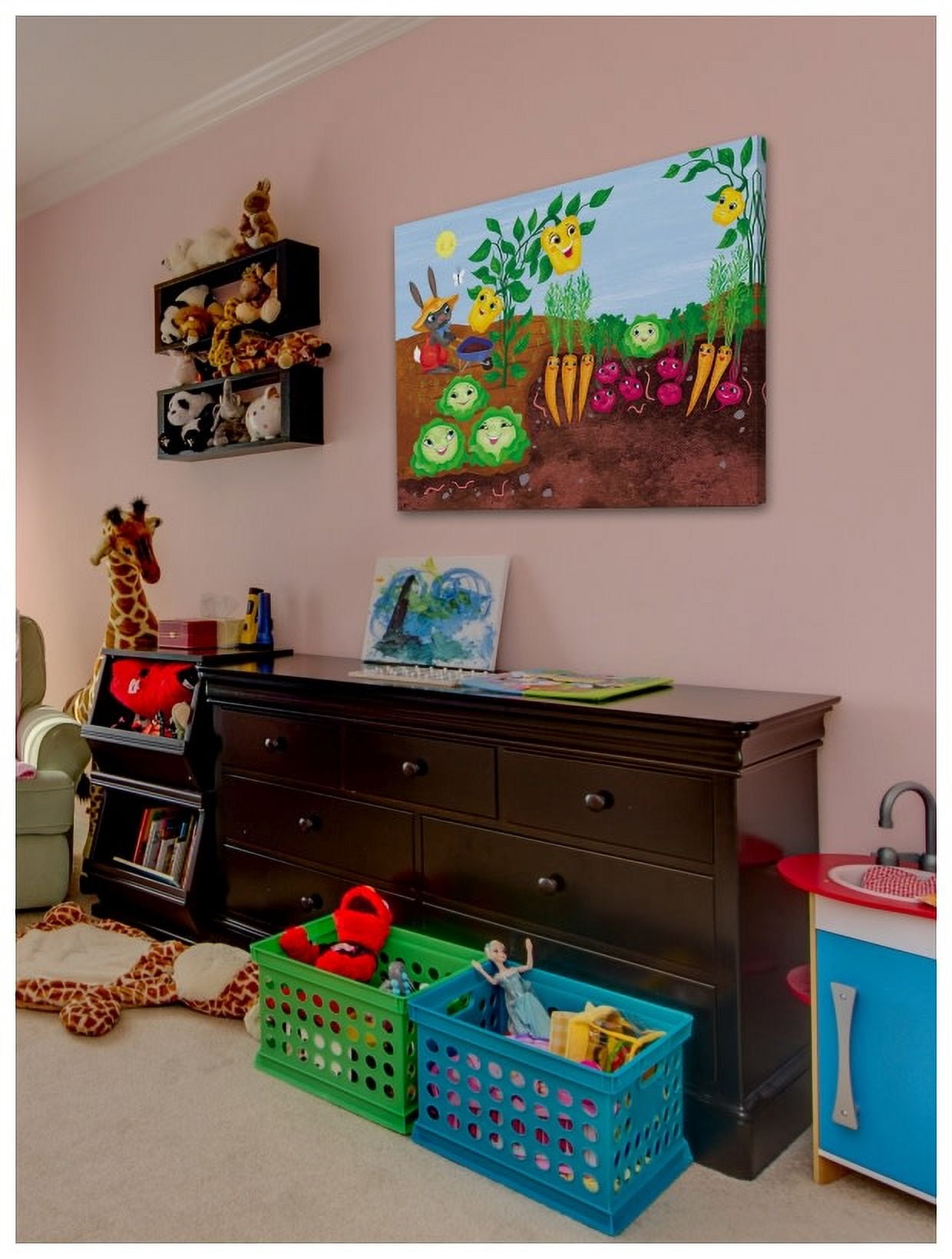 Marmont Hill "Happy Garden" by Curtis Painting Print on Canvas