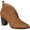 Brown, variant on JOURNEE COLLECTION Womens Beige Textured Deep V Center Cut Cushioned Bellamy Block Heel Booties 10
