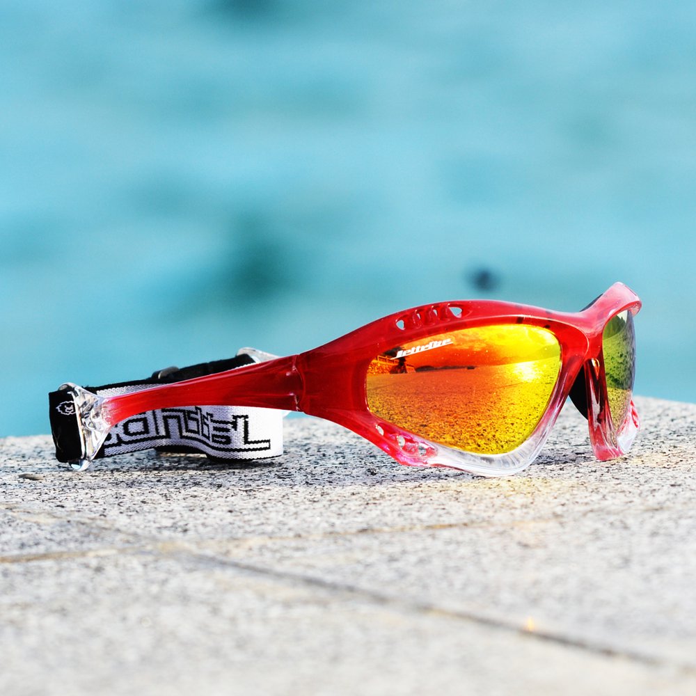 Jet Ski Sunglasses with Goggle Strap Jettribe Pro Red