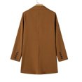 thumbnail image 4 of Cxenplz Womens Cardigan Sweaters Knit Open Front Long Coatigan Lapel Knee Length Cardigan Coat with Pockets, 4 of 7