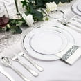thumbnail image 5 of 350PCS Silver Plastic Dinnerware Set for 50 Guests - Silver Plastic Plates Disposable for Party Include 50 Dinner Plates,50 Dessert Plates,50 Forks,50 Knives,50 Spoons,50Cups,50 Napkins, 5 of 12