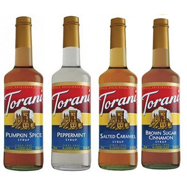 Torani Best Winter Syrups, Pumpkin Spice, Peppermint, Salted Caramel & Brown Sugar Cinnamon