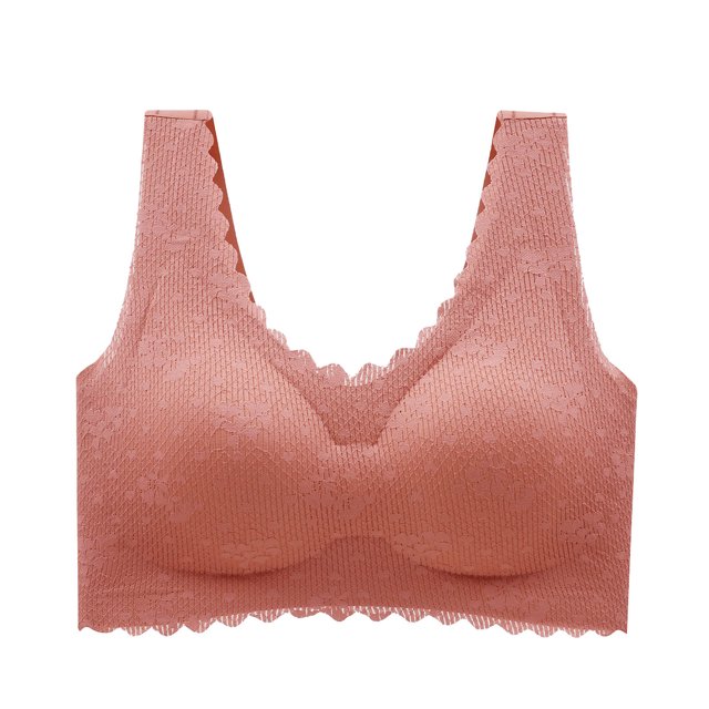 Plus Size Bra Women No Underwire Bra Feature V-Neck Push-up Bra Style W-930 Red M