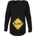 thumbnail image 1 of Halloween Costume BUMP Caution Sign Pregnancy Maternity Soft Long Sleeve T Shirt, 1 of 2