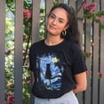 thumbnail image 3 of Camiseta de manga corta, 100% algodón, unisex, cuello redondo (Cat Starry Night), 3 of 7