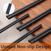 10 Pairs Reusable Chopsticks , Dishwasher & Heat Resistant, 9.5 Inch Asian Kitchenware , Black Non-Slip Chopsticks for Cooking, Sushi, Ramen , Lightweight & Durable