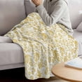 thumbnail image 3 of Yellow Flowers Blanket Soft Cozy Warm Throw Blanket for Couch, Plush Fuzzy Flannel Fleece Blankets for Sofa, Country Pastoral Floral Leaves Vines Bed Blankets Lightweight Gifts for Women, 40"x50", 3 of 9