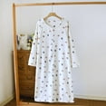 thumbnail image 4 of 2025 Flannel Nightgown Women's Cute Rabbit Print Fuzzy Fleece Warm Winter Nightdress Loose Long Sleeve Sleepwear, 4 of 4