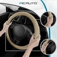 thumbnail image 4 of Gel Particles Steering Wheel Cover, Beige Luxury Leather Car Steering Wheel Protector, Universal Fit 14.5"-15.5" Anti-Slip Car Interior Accessories for Girls & Women, 4 of 14