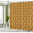 thumbnail image 4 of Ambesonne Geometric Shower Curtain, Exotic Abstract Boho Art, 69"Wx70"L, Earth Yellow Orange Teal, 4 of 4