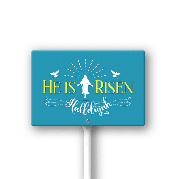 Eveokoki Easter He is Risen Yard Signs with Metal Stakes Outdoor Decorations Religious Jesus Cross Waterproof Lawn Sign Christian Holiday Party Decor Supplies for Christian Holiday Garden Lawn Decor