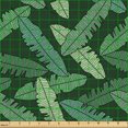 thumbnail image 2 of Ambesonne Banana Leaf Fabric by the Yard Upholstery, Jungle Exotic Leaves, 10 Yards, Emerald Pale Green, 2 of 5