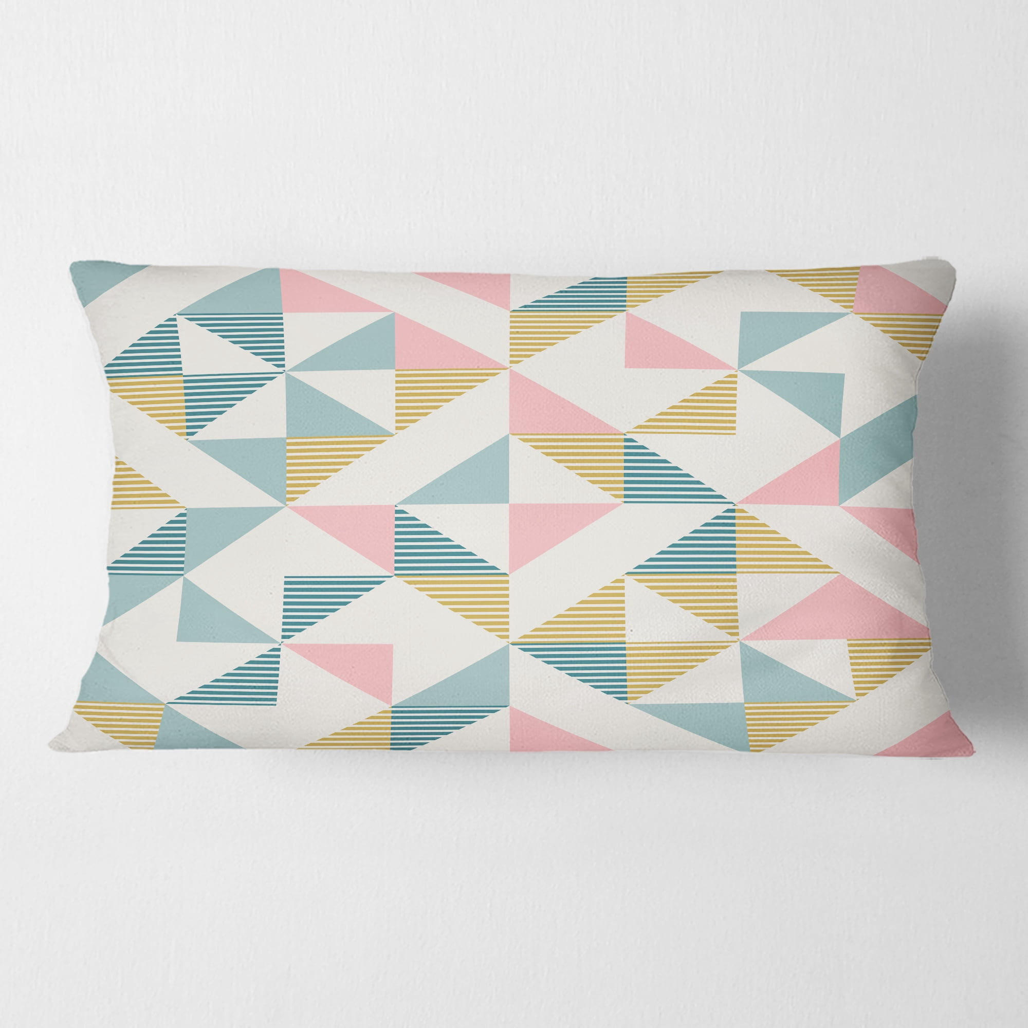 Designart Diamond Retro XI' Mid-Century Modern Throw Pillow - 12x20