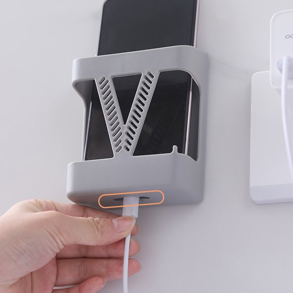 Antqov Mobile Phone Charging Bedside Placing Rack Fixed Sticking Wall Mounting No Punch Holes Place Phone Multifunctional Device