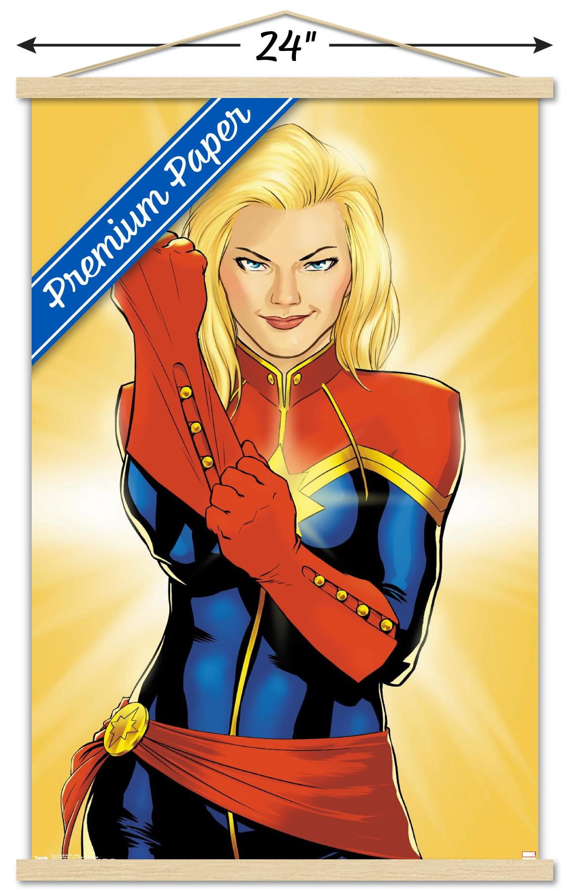 Marvel Cinematic Universe - Captain Marvel - Glove Wall Poster with Wooden Magnetic Frame, 22.375" x 34"