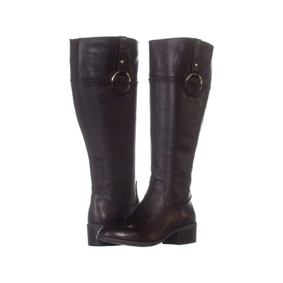 Alfani Womens Briaah Leather Round Toe Knee High Riding Boots, Brown, Size 7.0