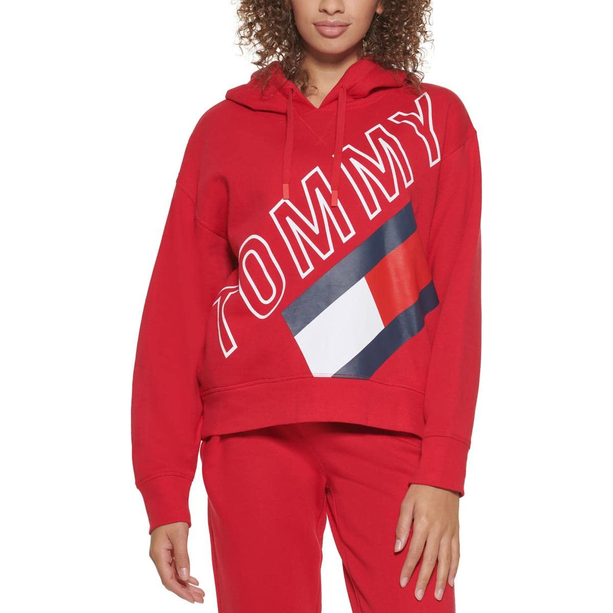 Tommy Hilfiger Sport Womens Cropped Graphic Hoodie Red M | Walmart Canada