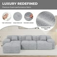thumbnail image 6 of Hawsaiy 122" Modern L-Shaped Modular Sectional Sofa with Ottoman, 4-Seater Convertible Cloud Couch, Chenille Fabric, No Assembly Required, Gray, 6 of 13