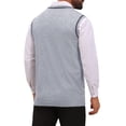 thumbnail image 3 of INSPIRE CHIC Men's Sweater Vest V Neck Knitwear Pullover Sleeveless Sweater Top XL Light Gray, 3 of 5