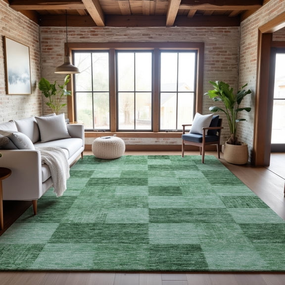Addison Rugs Mayfield Premium Machine Washable Transitional Geometric Green Rectangle Rug, 5' x 7'6"