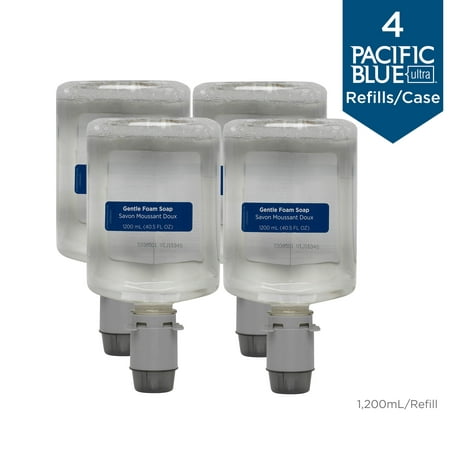 Georgia-Pacific Pacific Blue Ultra™ Gentle Foam Hand Soap Refill (43714) Fragrance-Free, Dye-Free, 1200 mL per Refill, 4 Refills per Case