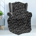 thumbnail image 4 of Alien Soft Flannel Fleece Throw Blanket, Funny Monster Mutant Science in a Spooky Theme of Microorganisms Print, Cozy Plush for Indoor and Outdoor Use, 50" x 60", Grey and Charcoal Grey, by Ambesonne, 4 of 5