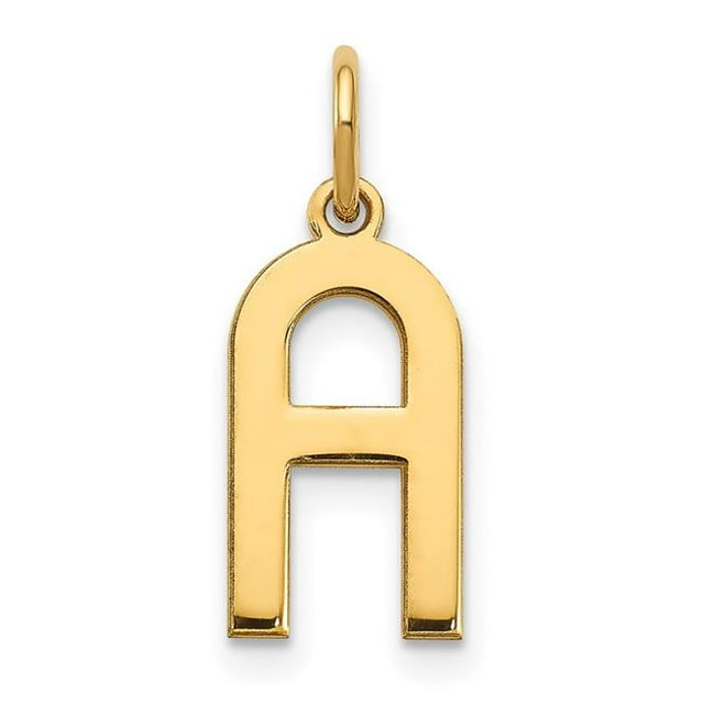 Quality Gold XNA1336Y-A 14K Yellow Gold Letter A Initial Pendant