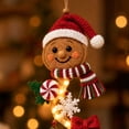 thumbnail image 5 of Glowing Gingerbread Man Christmas Door Hanger, Warm LED Lights Christmas Decorations - Festive Lighted Designs, Space-Saving Holiday Ornament, Indoor Outdoor Wall Decor for Holiday Gifts, 5 of 5
