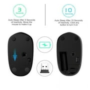 Silent Click Mouse Wireless Mini Portable Mouse 2.4G Optical Mouse for Laptop,PC,Mac (Black)