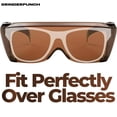 thumbnail image 5 of GRINDERPUNCH Cover-Ups Brown Fit Over Sunglasses - Wrap Around Sunglasses - People Who Wear Prescription Glasses in the Sun, 5 of 6