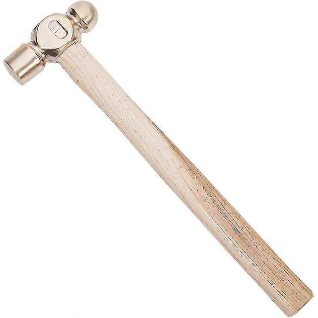 13 Inch Long Non-Sparking Brass Metal Stamping Hammer with Double Sided Mallet Heads and Wooden Handle