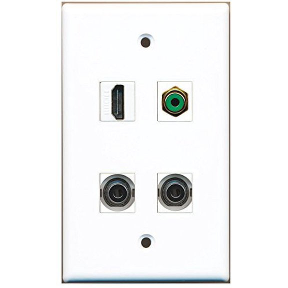 RiteAV - 1 Port HDMI 1 Port RCA Green 2 Port 3.5mm Wall Plate