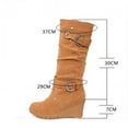 thumbnail image 6 of Lyinloo Women's Winter Flat Shoe Round Toe Thicken Wedges Ladies Long Tube Boots Yellow 36, 6 of 6