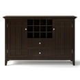 thumbnail image 2 of Simpli Home Bedford Wood 54" Transitional Sideboard Buffet and Wine Rack in Dark Chestnut Brown, 2 of 8