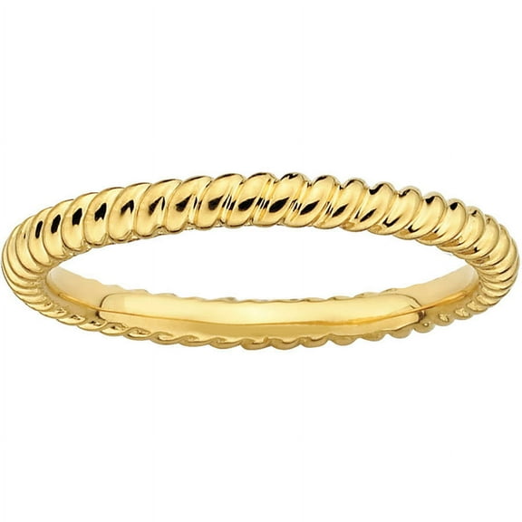 Sterling Silver Gold-Plated Twisted Ring