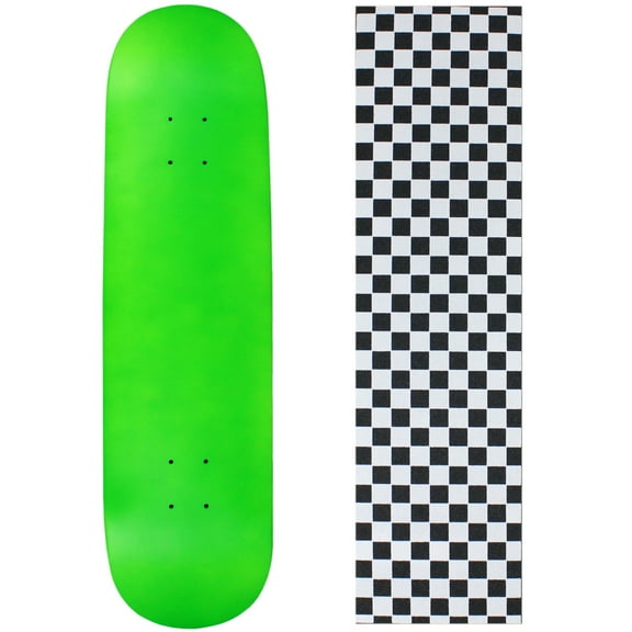 Skateboard Deck Pro 7-Ply Canadian Maple NEON GREEN With Griptape 7.5" - 8.5"