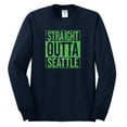 thumbnail image 2 of Straight Outta Seattle SEA Fan | Fantasy Football | Mens Sports Long Sleeve T-Shirt, Navy, X-Large, 2 of 4