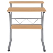 Flash Furniture Clifton Maple Computer Desk with Top and Lower Storage Shelves