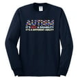 thumbnail image 3 of Autism Awareness Puzzle | Autism Is Not A Disablity Itâ€™s A Different Abilty Inspirational Christian Mens Long Sleeve Shirt, Navy, Small, 3 of 5