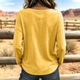 thumbnail image 4 of Garbnen Womens Long Sleeve Tops Raw Edge Hem Womens V Neck Tops Loose Fit Patchwork Fall Winter Casual Trendy Ladies&nbsp;blouses Yellow M, 4 of 4