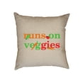 thumbnail image 1 of Very Trendy Runs On Veggies Vegetarian Vegan Support Decorative Linen Throw Cushion Pillow Case with Insert, 1 of 6