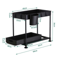 thumbnail image 5 of Organizador de 2 niveles debajo del fregadero para un mejor almacenamiento en el baño y la cocina Cesta deslizante para gabinete, 5 of 5