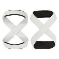 Uxcell Figure 8 Lifting Strap Fitness Weight 8 Loop Lifting Wraps Stripe White, 2 Pack, S