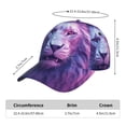 thumbnail image 2 of Gukieu Cool Lion Head Prin Baseball Cap, Adjustable Sweat-wicking Daily,Travel, Sports Cap, Unisex, 2 of 6