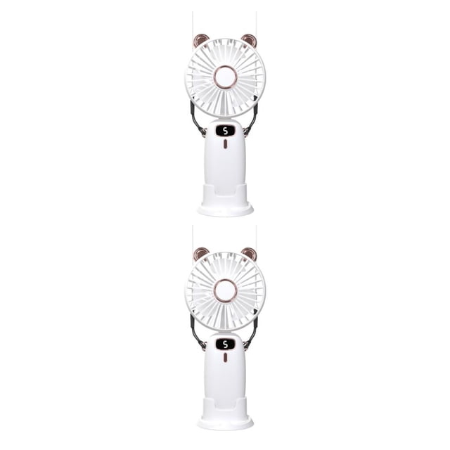 Matsuzay Ventilador portátil de ABS PP, pantalla Digital de repuesto plegable, ventiladores de refrigeración alimentados por de Motor Blanco Tipo 2 2piezas