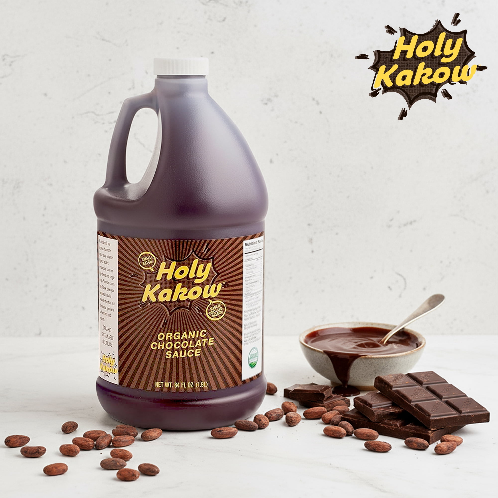 Holy Kakow Organic Chocolate Sauce for Coffee, Mochas, Desserts