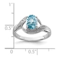 thumbnail image 3 of Sterling Silver Rhodium Light Swiss Blue Topaz & Diamond Ring, 3 of 6