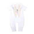 thumbnail image 3 of Baby Girl Rompers Toddler Boys Girls Solid Hooded Rabbit Bunny Zipper Jumpsuit Playsuit Sunsuit Baby Bubble Romper White 12 Months-18 Months, 3 of 7