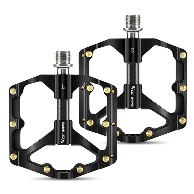 Pedal de bicicleta Pedales ultraligeros de aleación de aluminio para bicicleta 3 rodamientos antideslizantes impermeables planos y anchos accesorios para ciclismo